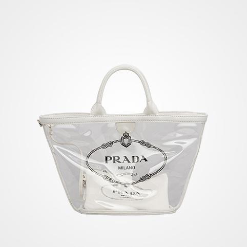 2024新作 ☆PRADA コピー ☆ビニール ハンドバッグ 1BG166 白